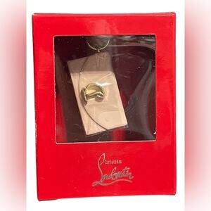 Christian Louboutin Lipstick Charm Pink Clutch NIB